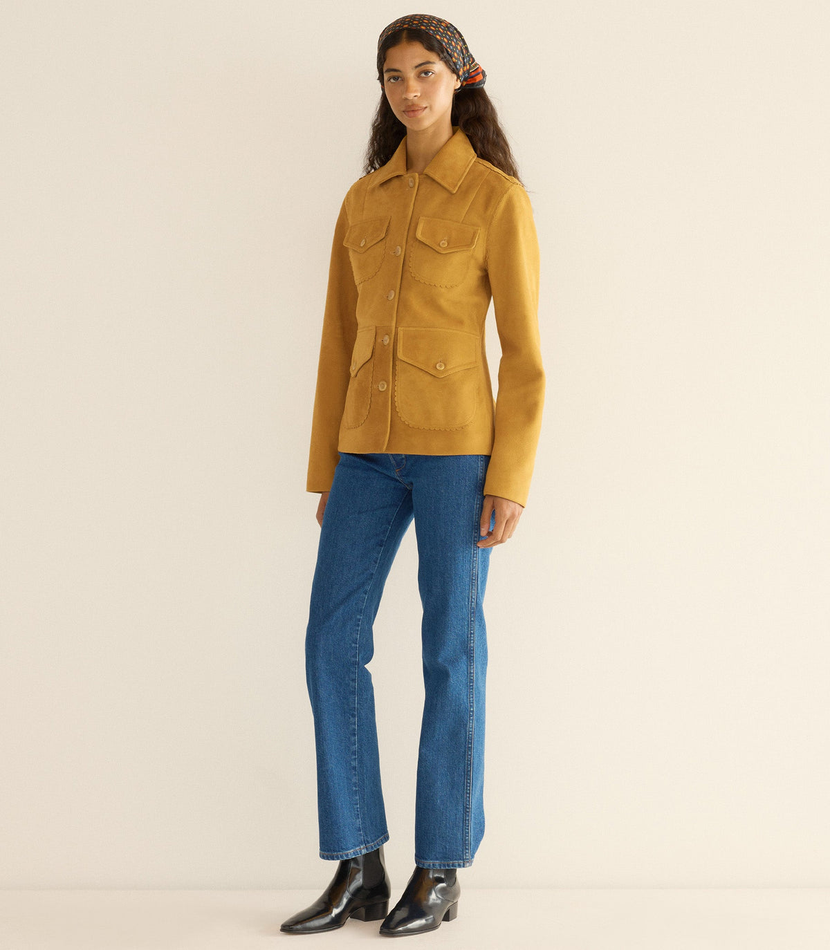 Vartan Jacket Wild Chicory | Goat Suede Mod Blazer
