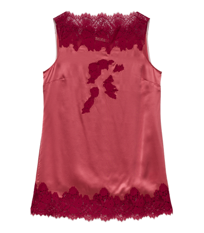 Vida Dress Mirage Pink | Silk Satin Babydoll Lace Dress