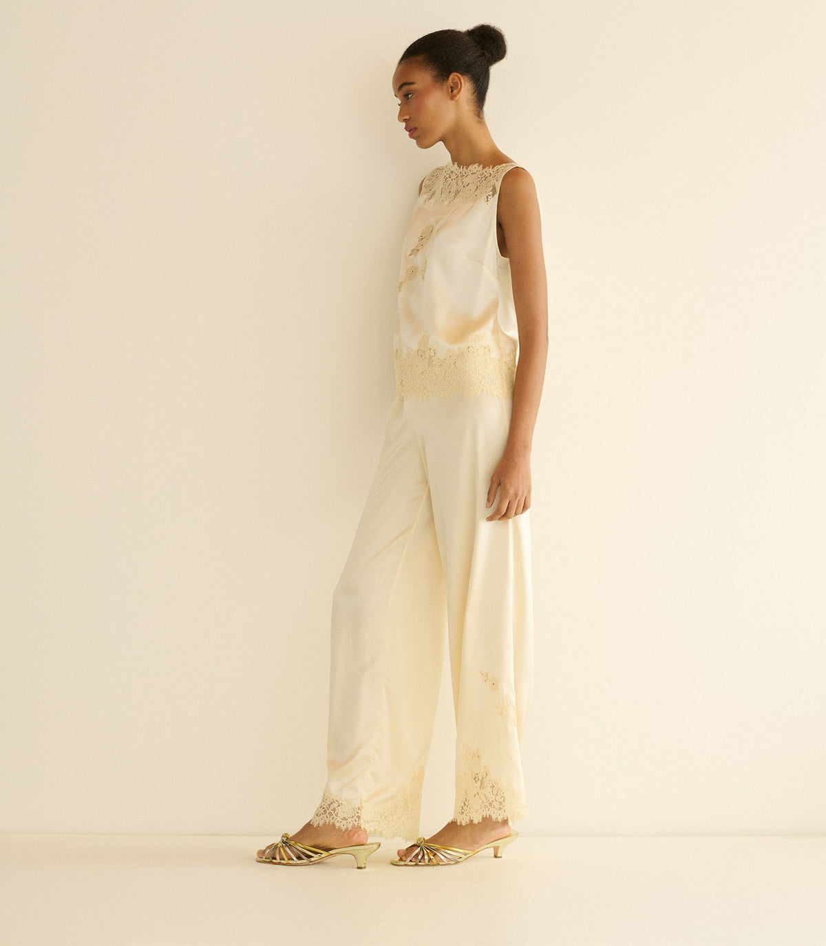 Viviane Silk Satin Sleeveless Top – Sea Salt
