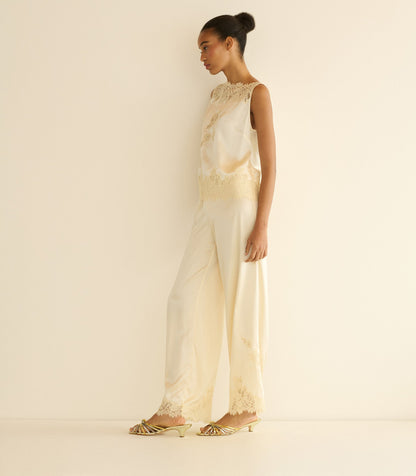 Viviane Silk Satin Sleeveless Top – Sea Salt