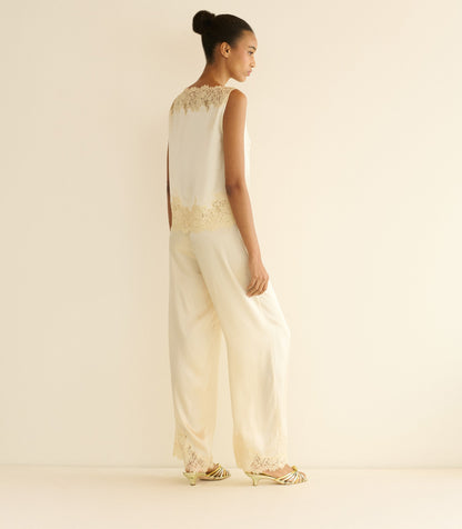 Viviane Silk Satin Sleeveless Top – Sea Salt