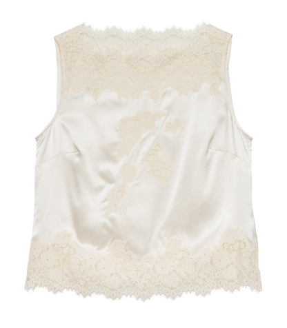 Viviane Silk Satin Sleeveless Top – Sea Salt